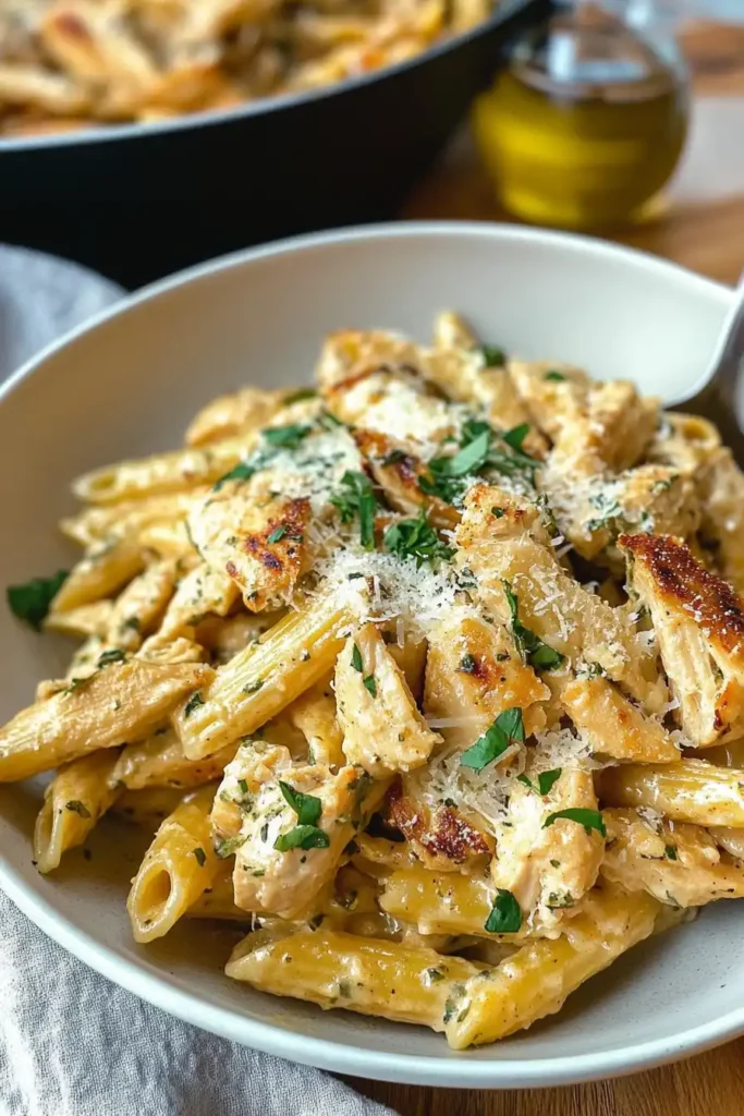 How to Make Garlic Parmesan Chicken Pasta
