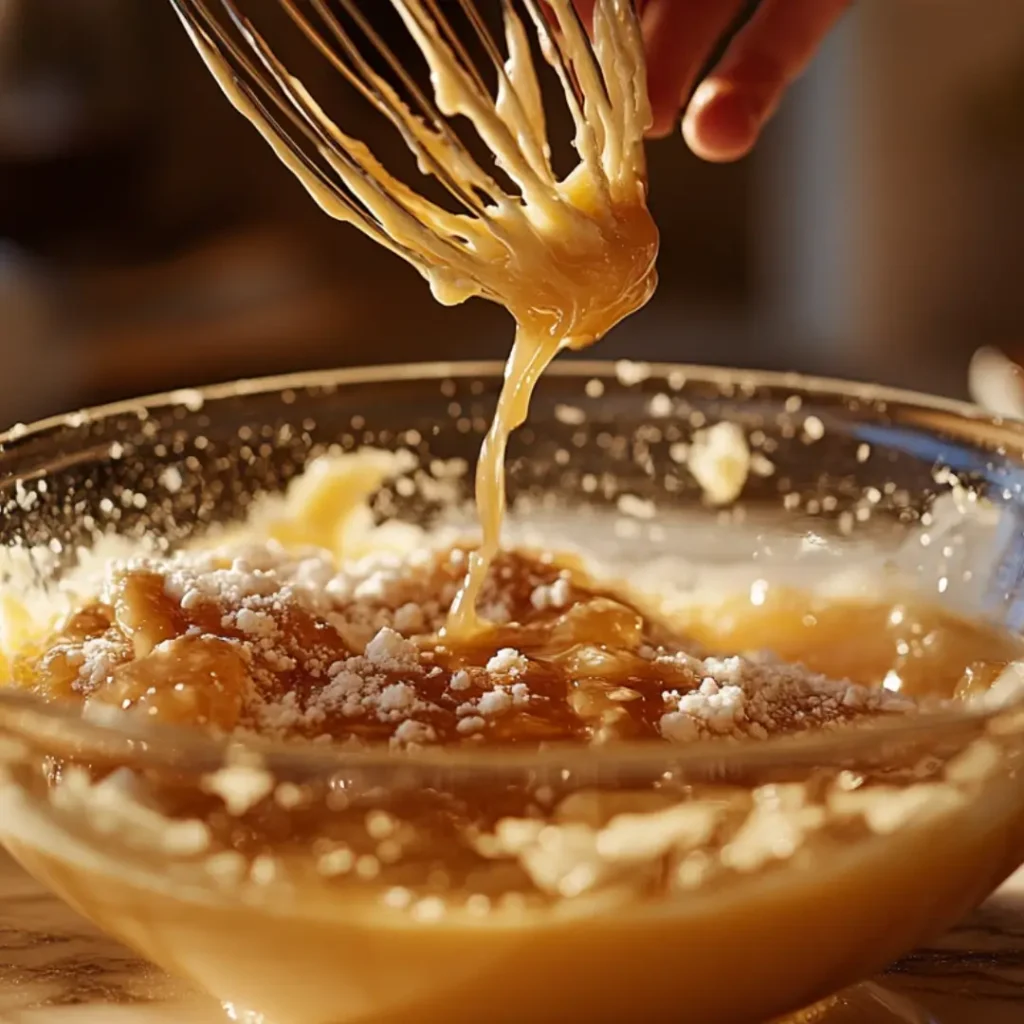 Whisking Sugar and Eggs for Brownie Cookie Batter