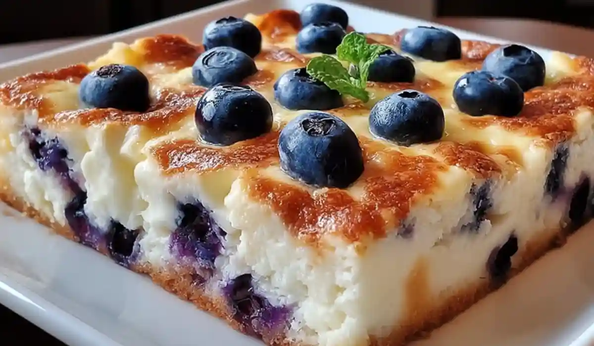 Blueberry Cottage Cheese Breakfast Bake