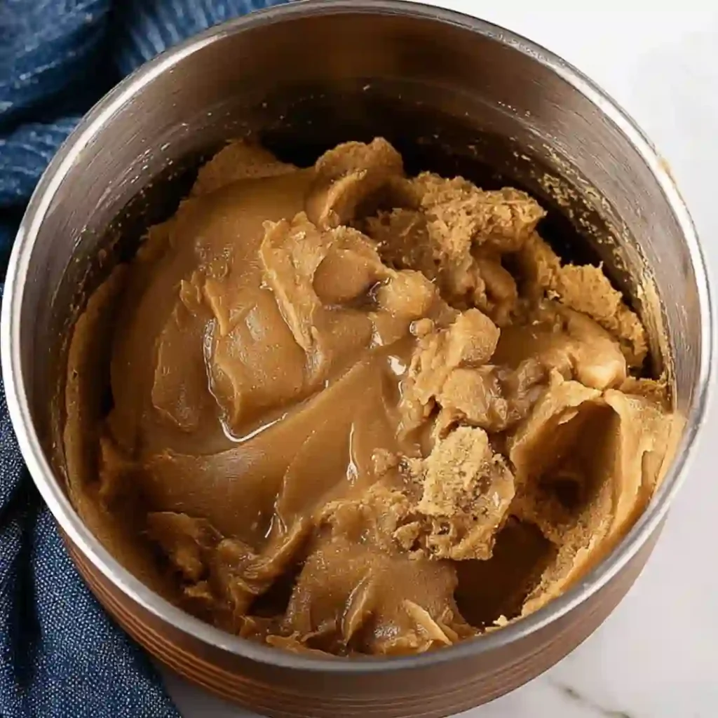 Thickened masa mixture cooling in saucepan