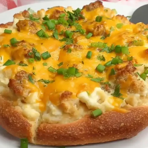 Biscuits and Sausage Gravy Breakfast Pizza