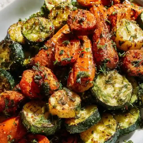 roasted zucchini and carrots