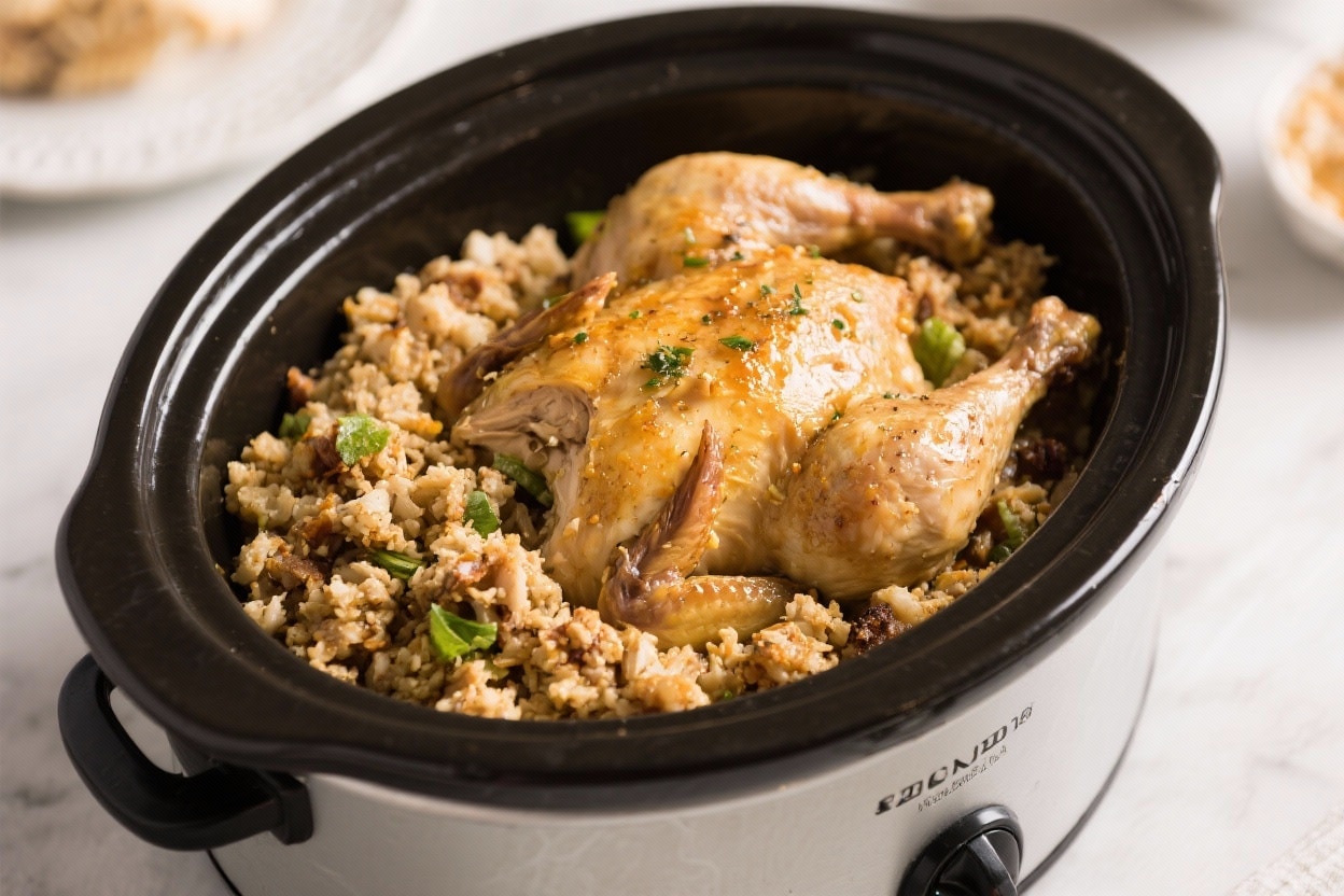 Crockpot Chicken and Stuffing Easy Comfort Dinner