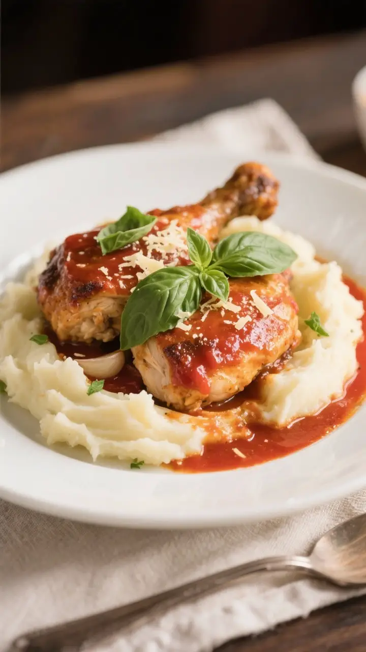 Final plated hero: Beautifully plated Crockpot Marry Me Chicken (thighs or breasts) served over butt