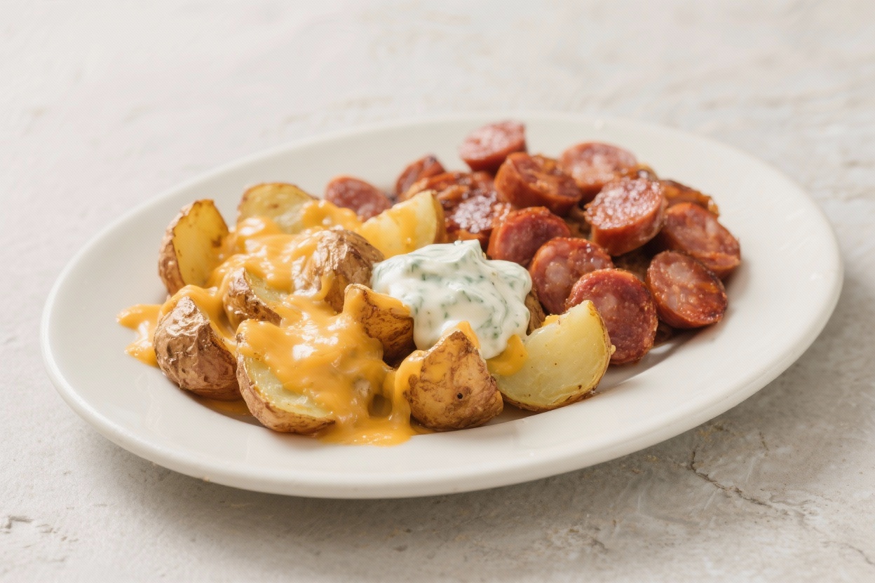 Cheesy Ranch Potatoes with Smoked Sausage Recipe