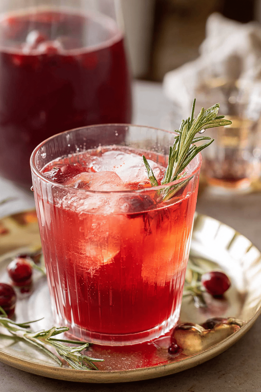A cozy bedside scene featuring a glass of tart cherry mocktail for better sleep on a nightstand with a book, creating a relaxing bedtime atmosphere.