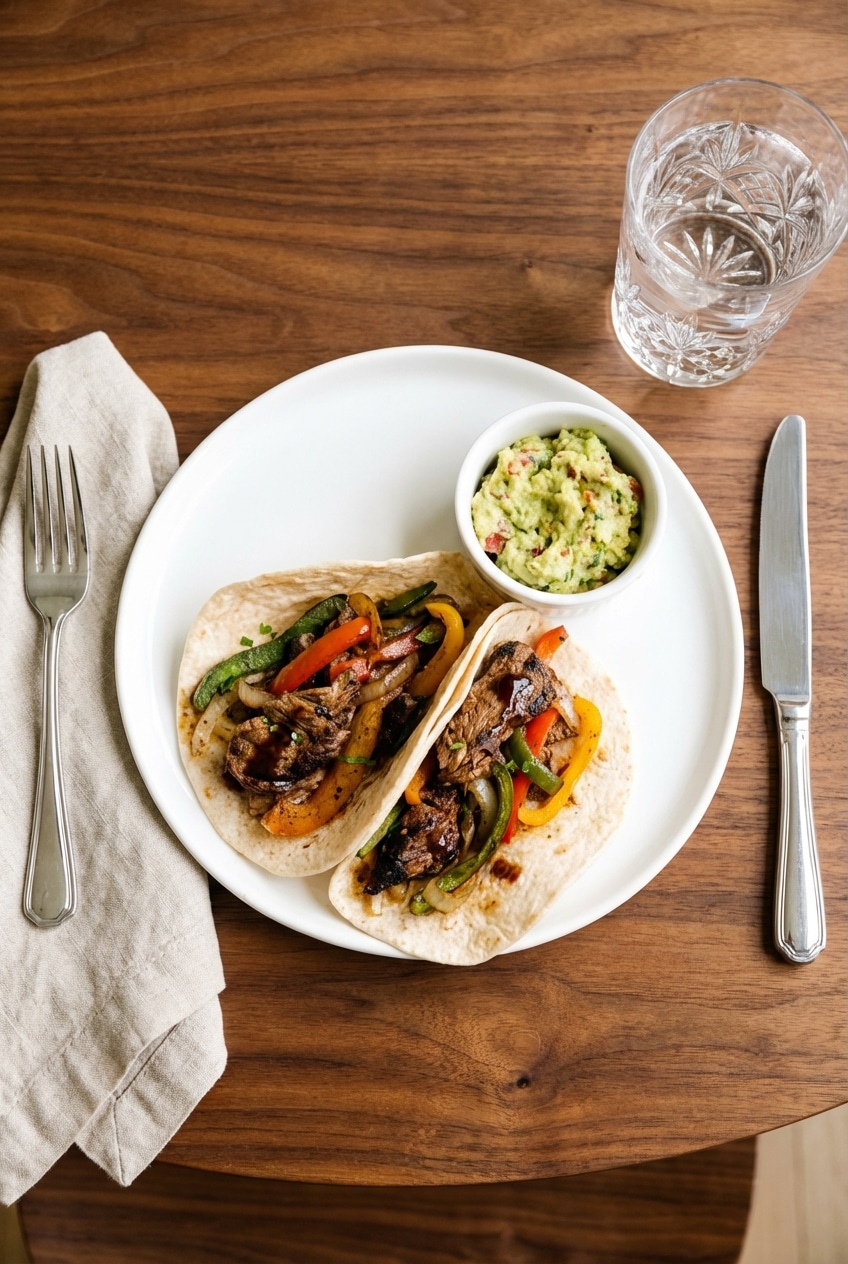 Tender Beef Steak Fajitas sliced thin against the grain to ensure a melt-in-your-mouth dining experience.
