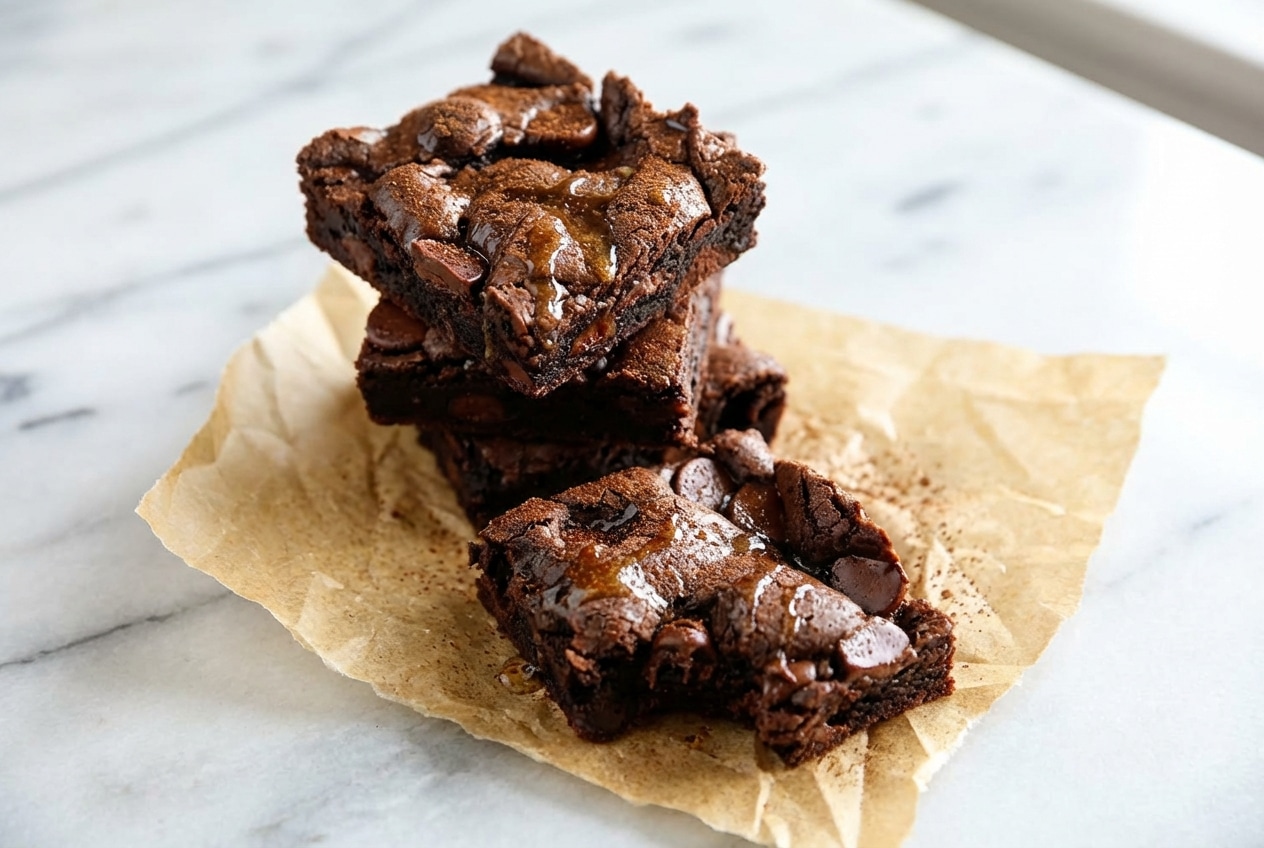 Fudgy cake mix brownies with a rich espresso aroma and nutty brown butter finish.