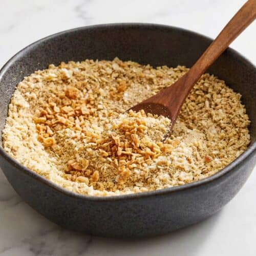 Onion soup mix recipe featuring deep golden toasted onion flakes for a rich umami-boosted flavor.
