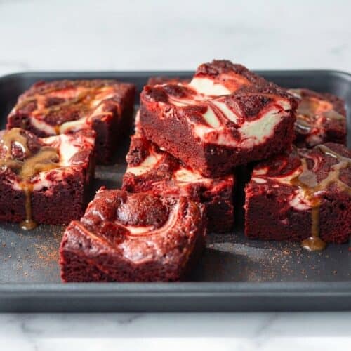 red velvet brownies recipe finished dish