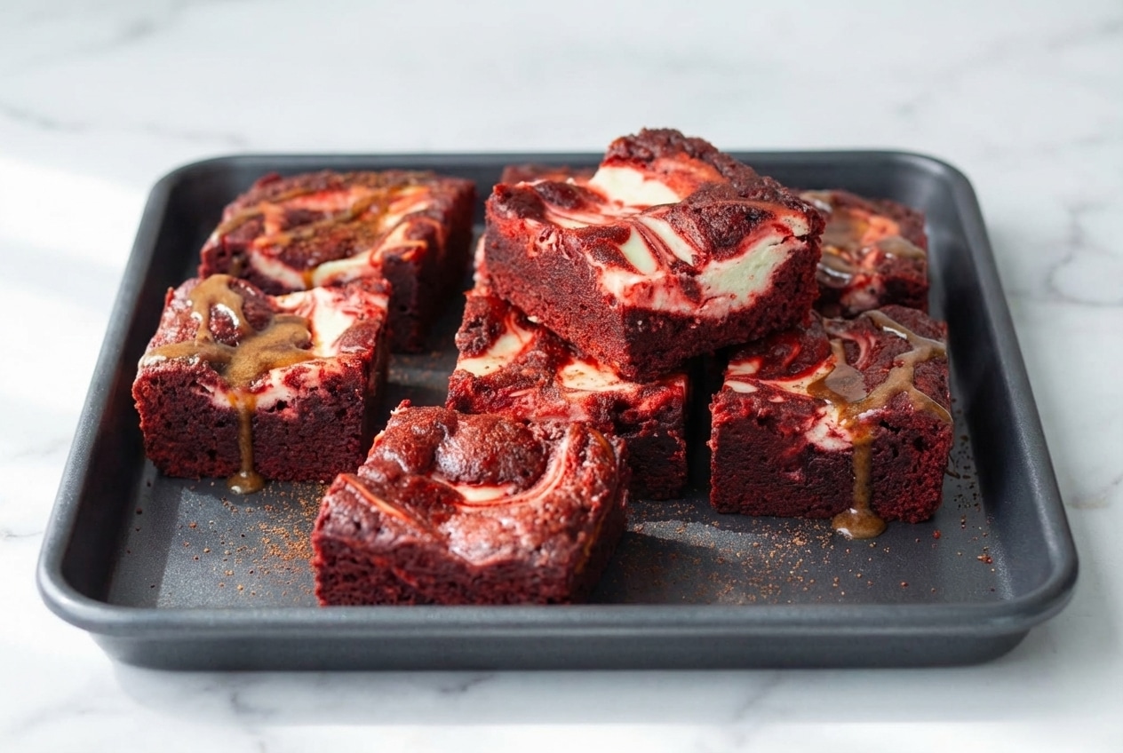 red velvet brownies recipe finished dish