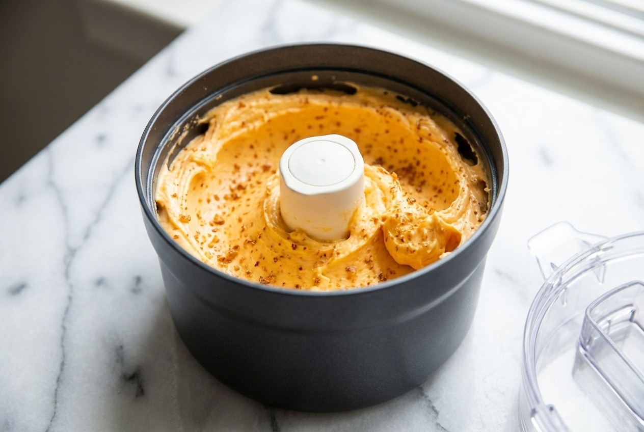 Whipped orange butter recipe featuring toasted browned butter solids and fresh citrus zest in a bowl.
