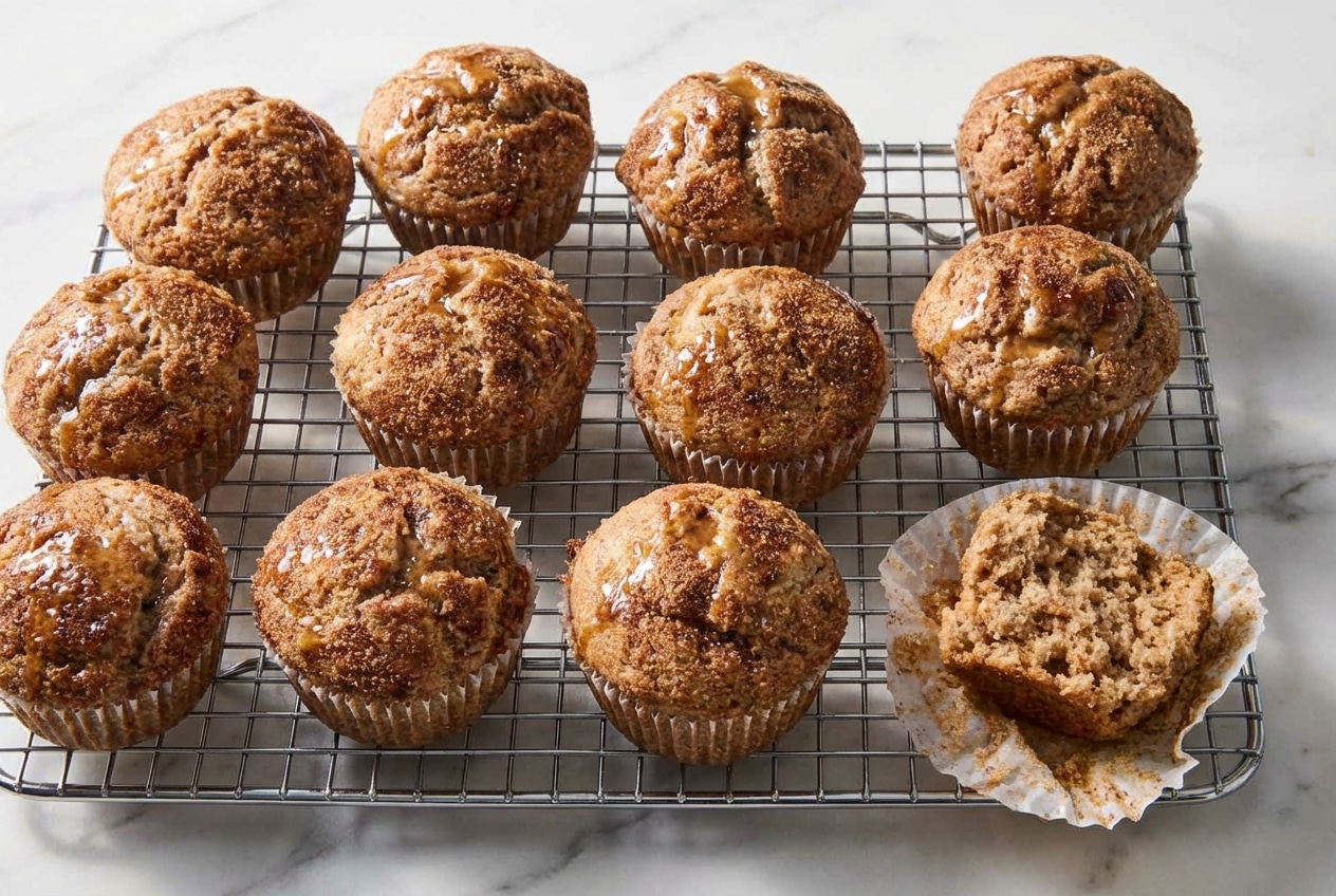 Snickerdoodle muffins with a crackled cinnamon sugar topping and a rich brown butter and nutmeg infusion.