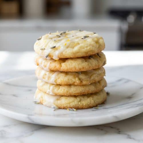 Golden Lemon Lavender Cookies enriched with aromatic honey-infused brown butter.