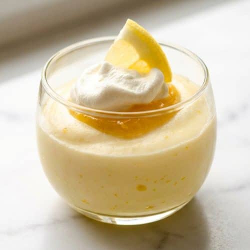 Creamy lemon mousse stabilized with mascarpone and oleo-saccharum sugar for a velvety, bright citrus finish.