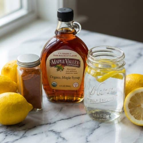 Vibrant master cleanse recipe featuring a citrus infusion from cold-press lemon peel maceration.