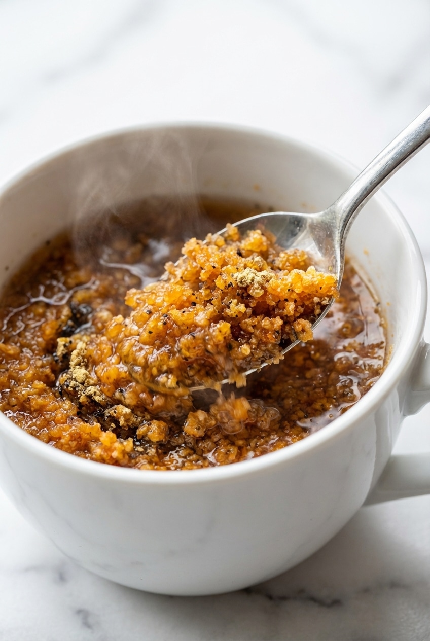 Close-up of friendship tea recipe dry mix featuring fine grains of cardamom, cinnamon, and ginger.