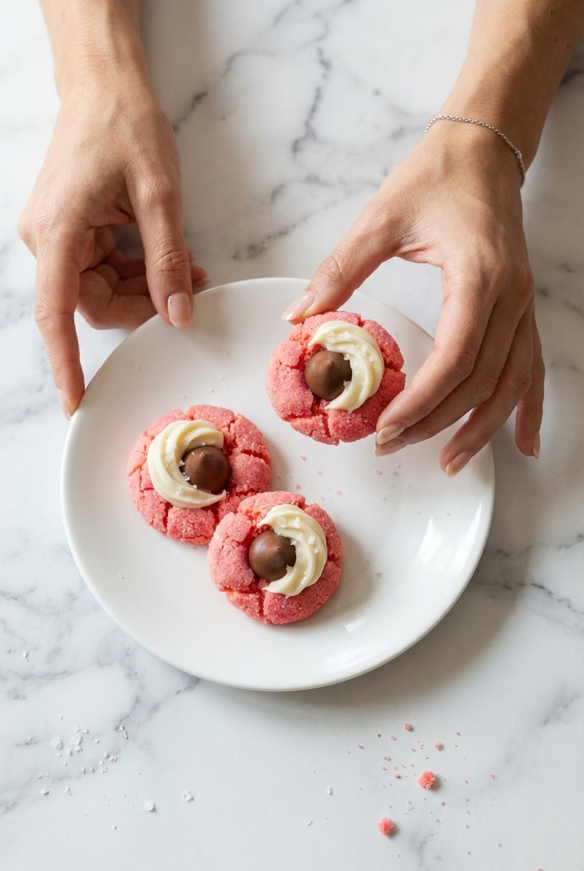 Strawberry Kiss cookies serving & storage