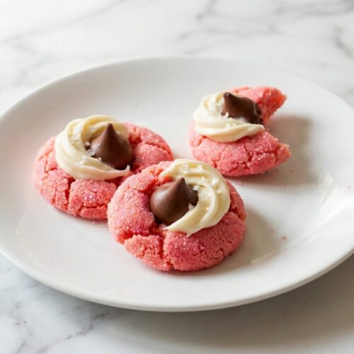 Strawberry Kiss cookies finished dish