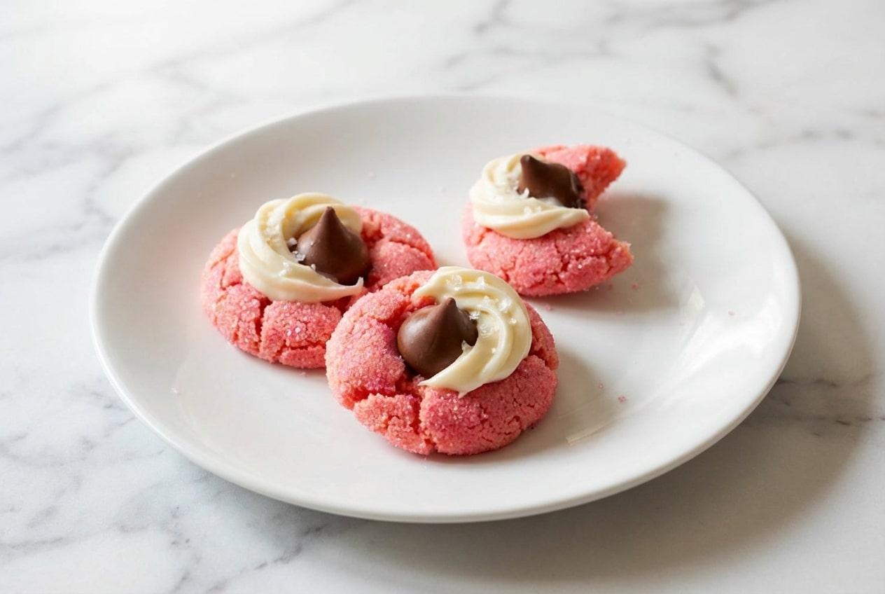 Strawberry Kiss cookies finished dish