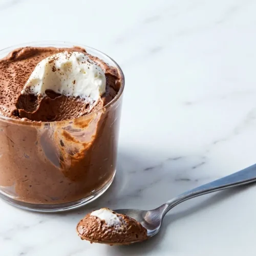 Decadent 3-Ingredient Chocolate Marshmallow Mousse in glass cups, enriched with a hint of instant espresso powder.
