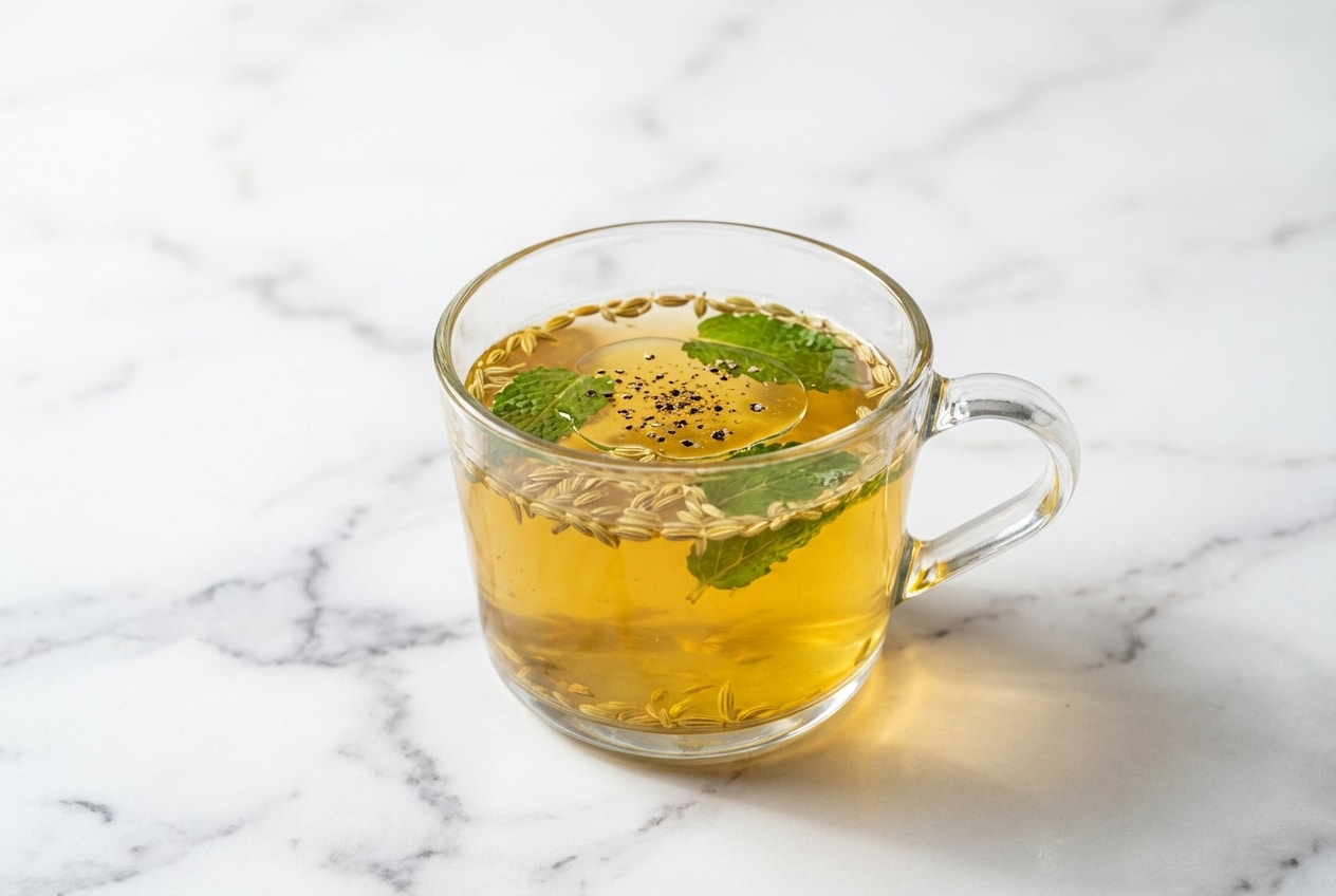 Canaan honey trick recipe tea with coconut oil and black pepper for enhanced bioavailable absorption.