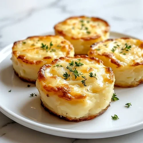 Golden brown Cheesy Mashed Potato Puffs made with gruyere and baking powder for extra lift, served on a rustic plate.