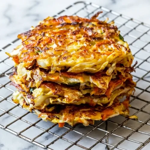 Golden brown Cabbage Fritters made with squeezed shredded cabbage and a soy-infused cornstarch batter for ultimate crunch.