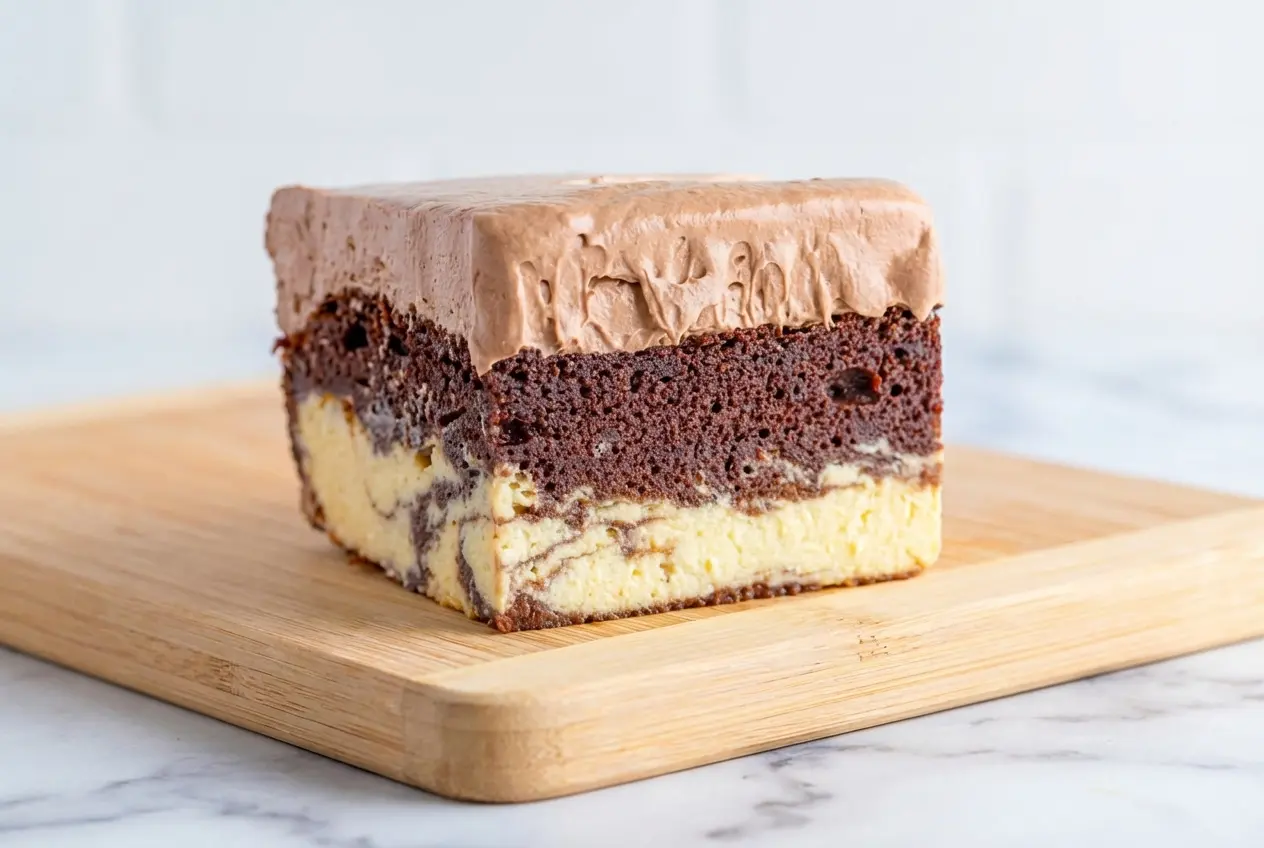 Italian Love Cake featuring an orange-zest ricotta layer and mini chocolate chips for a citrusy, rich finish.