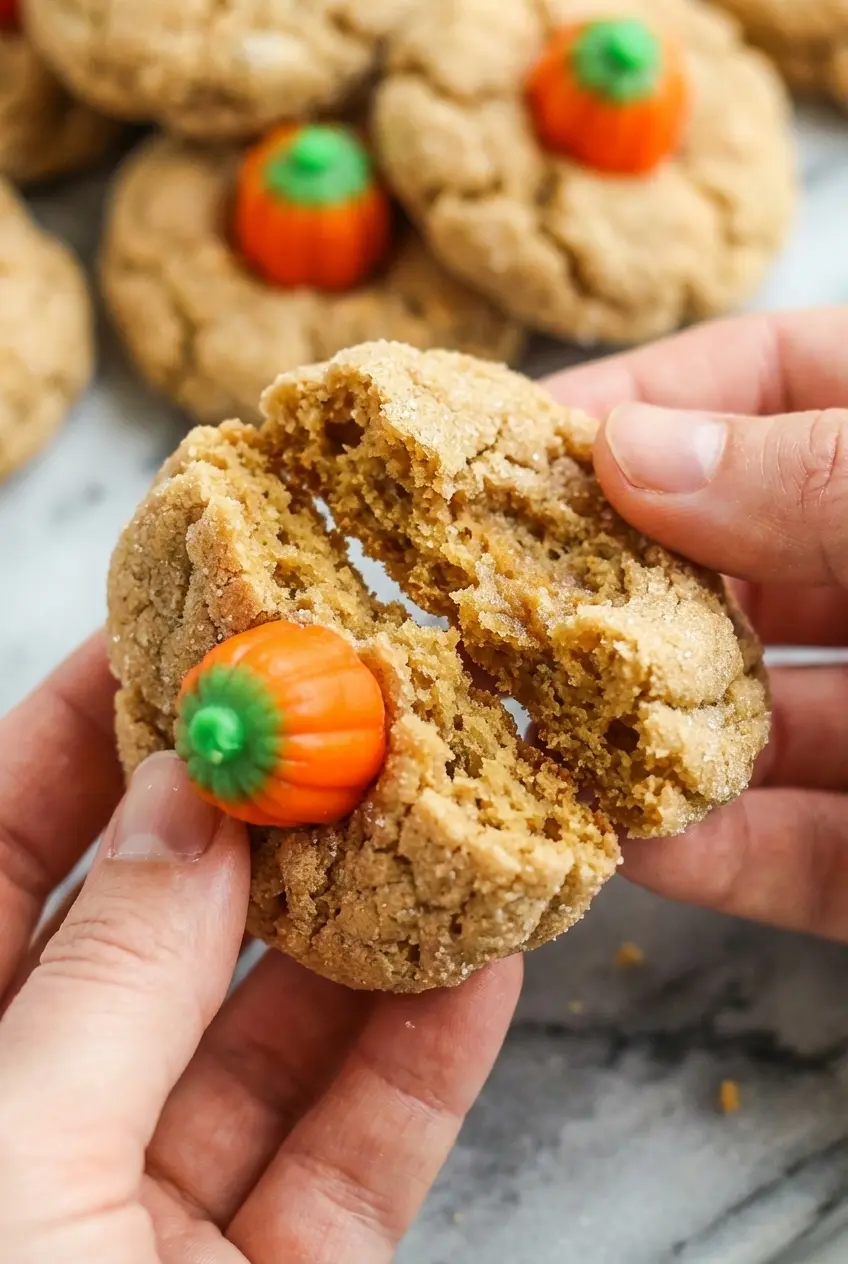 Scooping spice cake mix cookies dough onto parchment paper for uniform baking.
