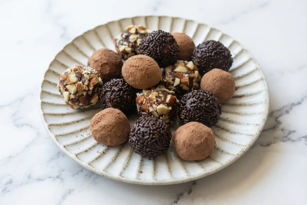 Salted Caramel Truffles with a browned butter finish and a hint of dark rum.