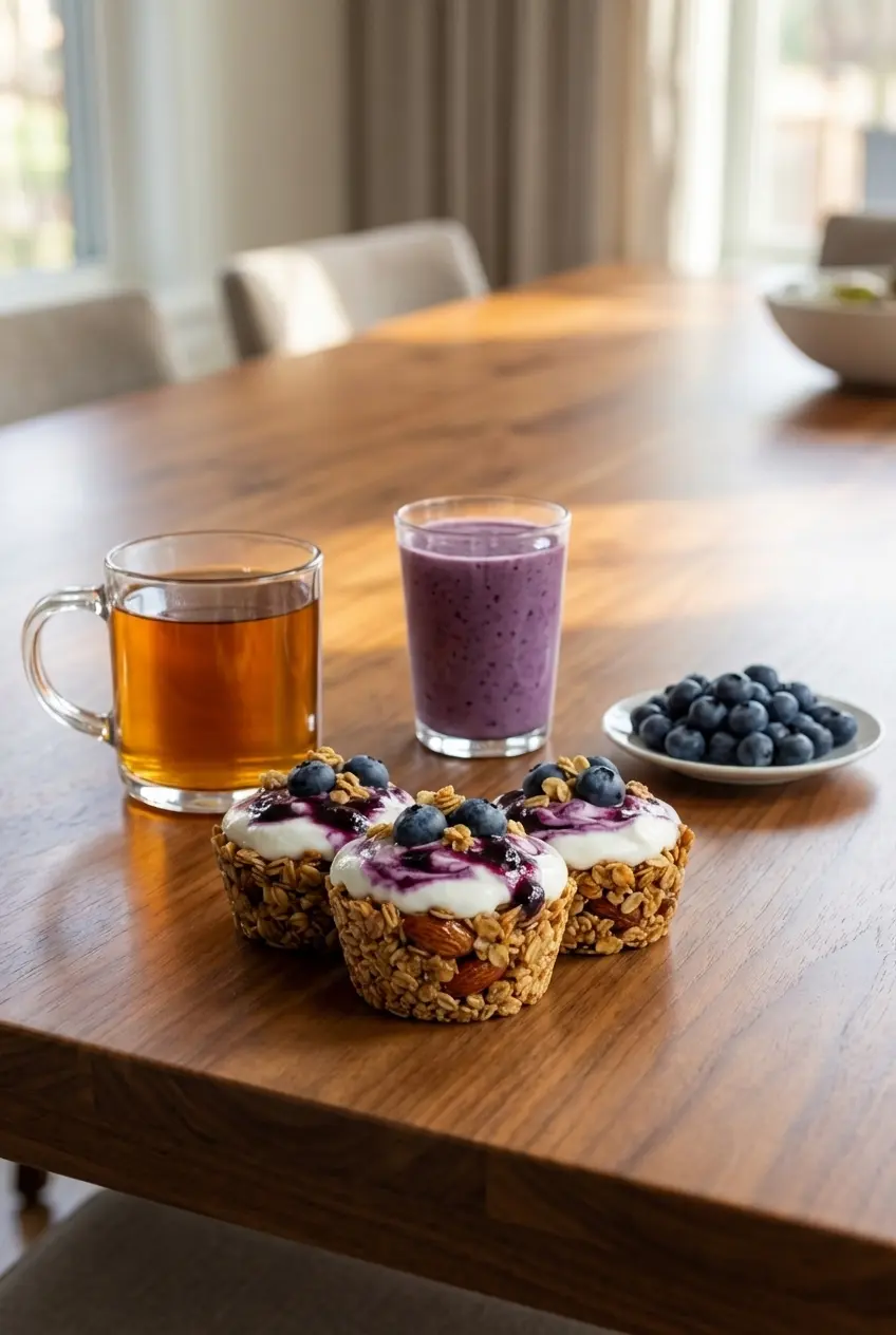 Frozen Yogurt Granola Cups serving & storage