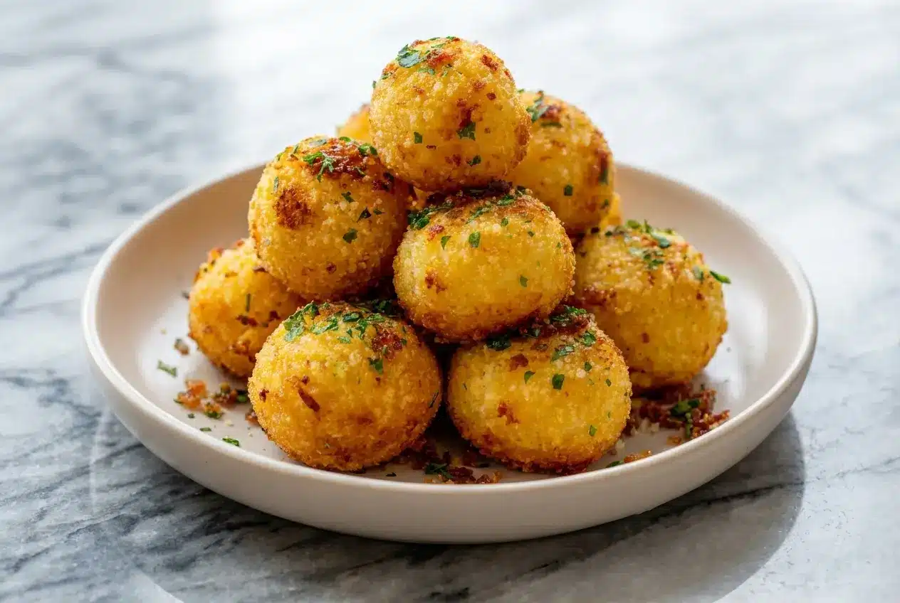 Golden Southern-Style Honey Butter Cornbread Poppers drizzled with a rich brown butter and smoked paprika glaze.
