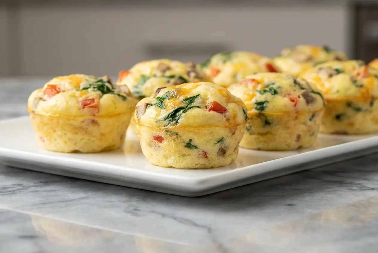 Fluffy egg muffins with a moist, airy crumb achieved through a steam-bake method for a protein-rich breakfast.