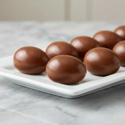 Peanut butter egg recipe featuring a malted graham cracker filling and smooth chocolate coating.