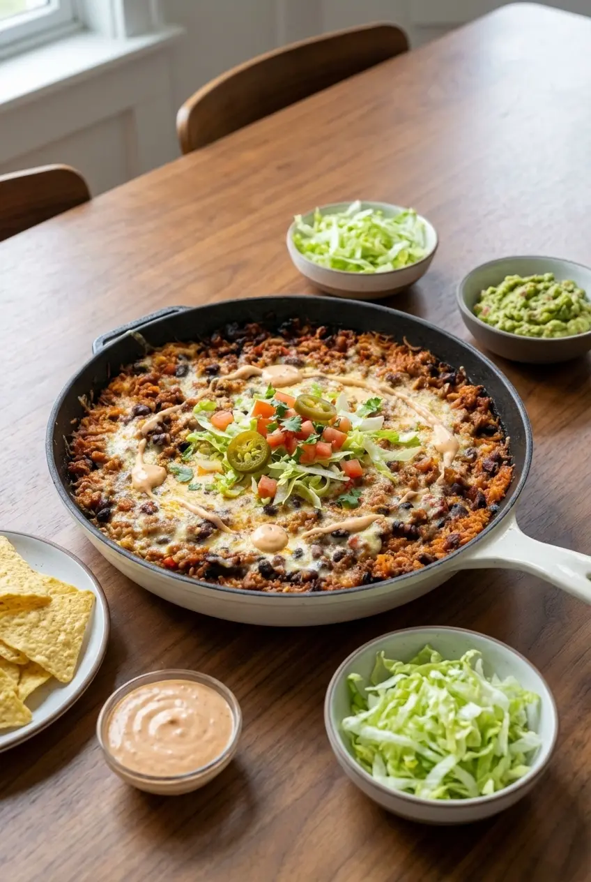 A slice of hearty burrito casserole served on a white plate, making it an ideal weeknight dinner or freezer meal.