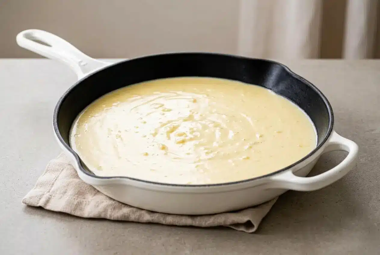 Rich, glossy garlic parmesan sauce with a velvety smooth finish.