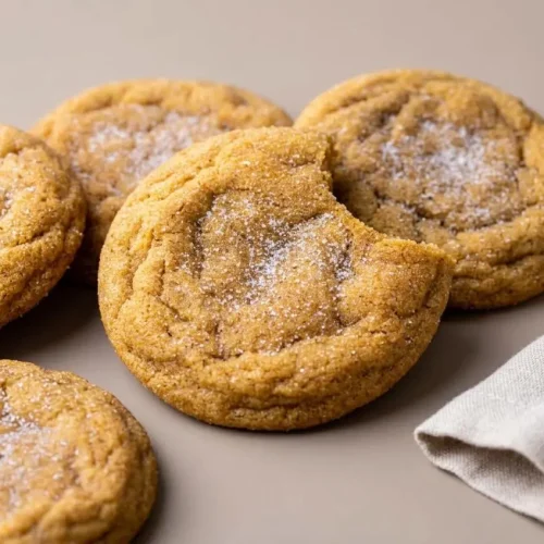 Chewy spiced pumpkin cookies recipe with crinkly sugar crust and tender centers.