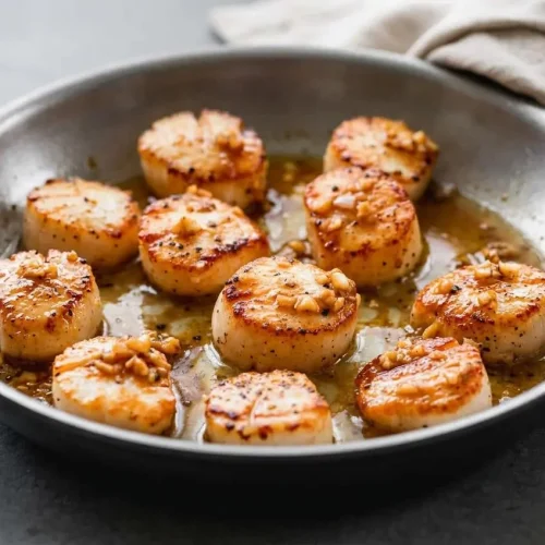 Golden pan-seared scallops from this easy Seared Scallops Recipe with a buttery caramelized crust.