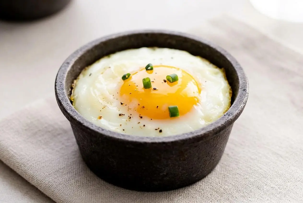 Baked eggs in a muffin tin with tender whites and glossy golden yolks.
