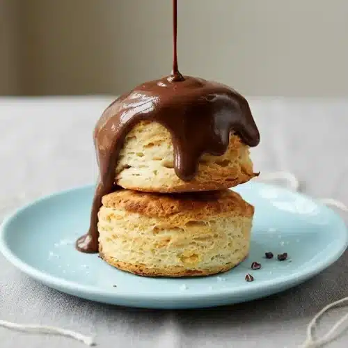 Rich, glossy chocolate gravy recipe served warm in a ceramic bowl with a velvety finish.