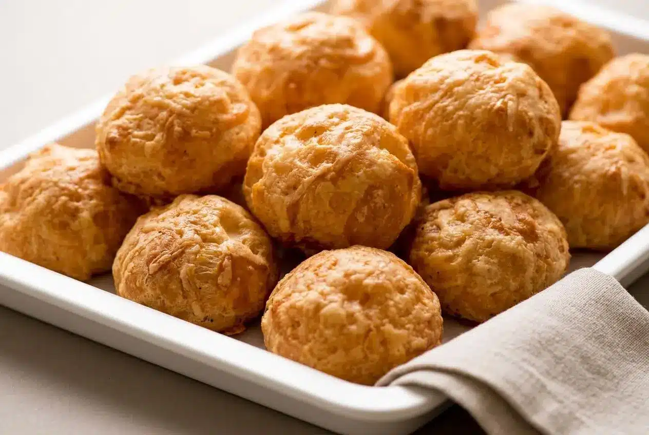Golden baked gougeres recipe cheese puffs with crisp Gruyère crust and airy texture.