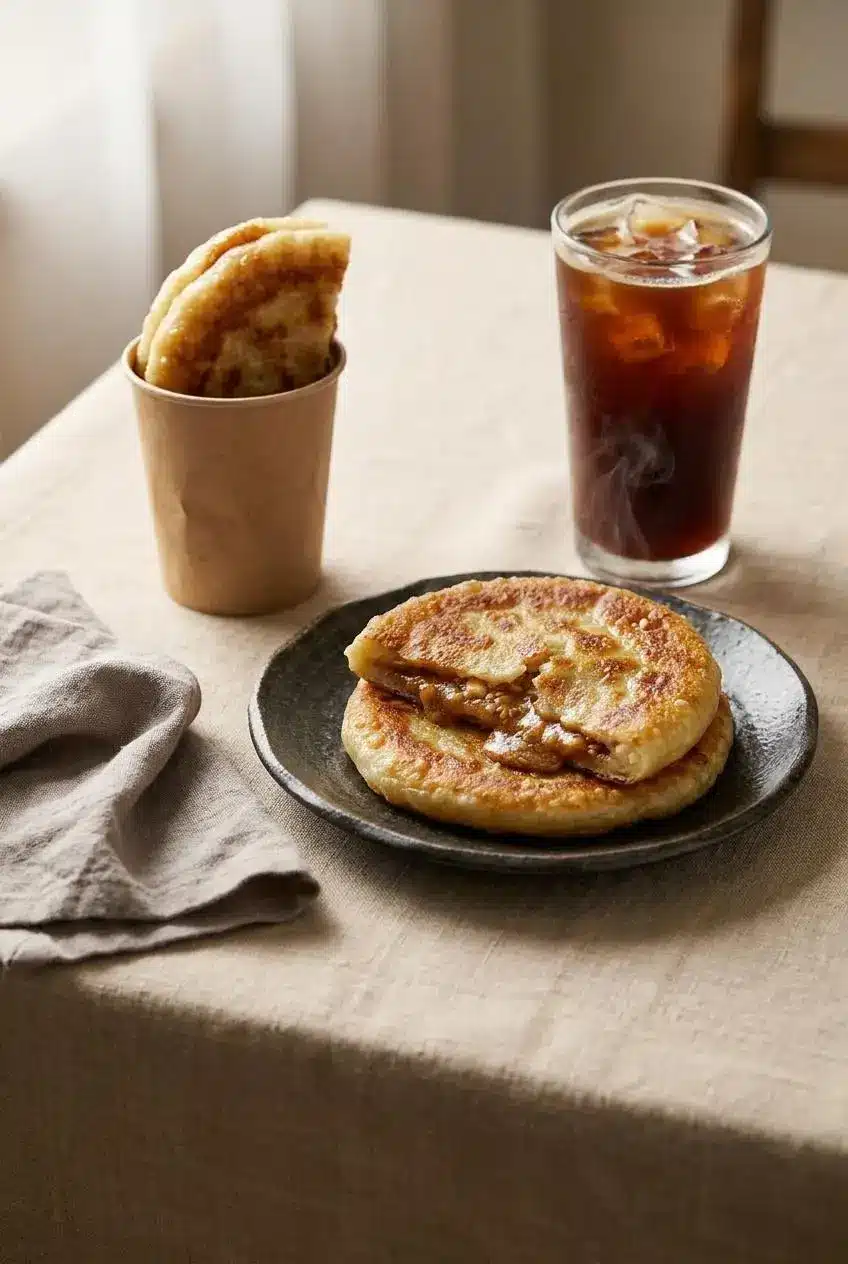hotteok recipe served in a simple meal setting