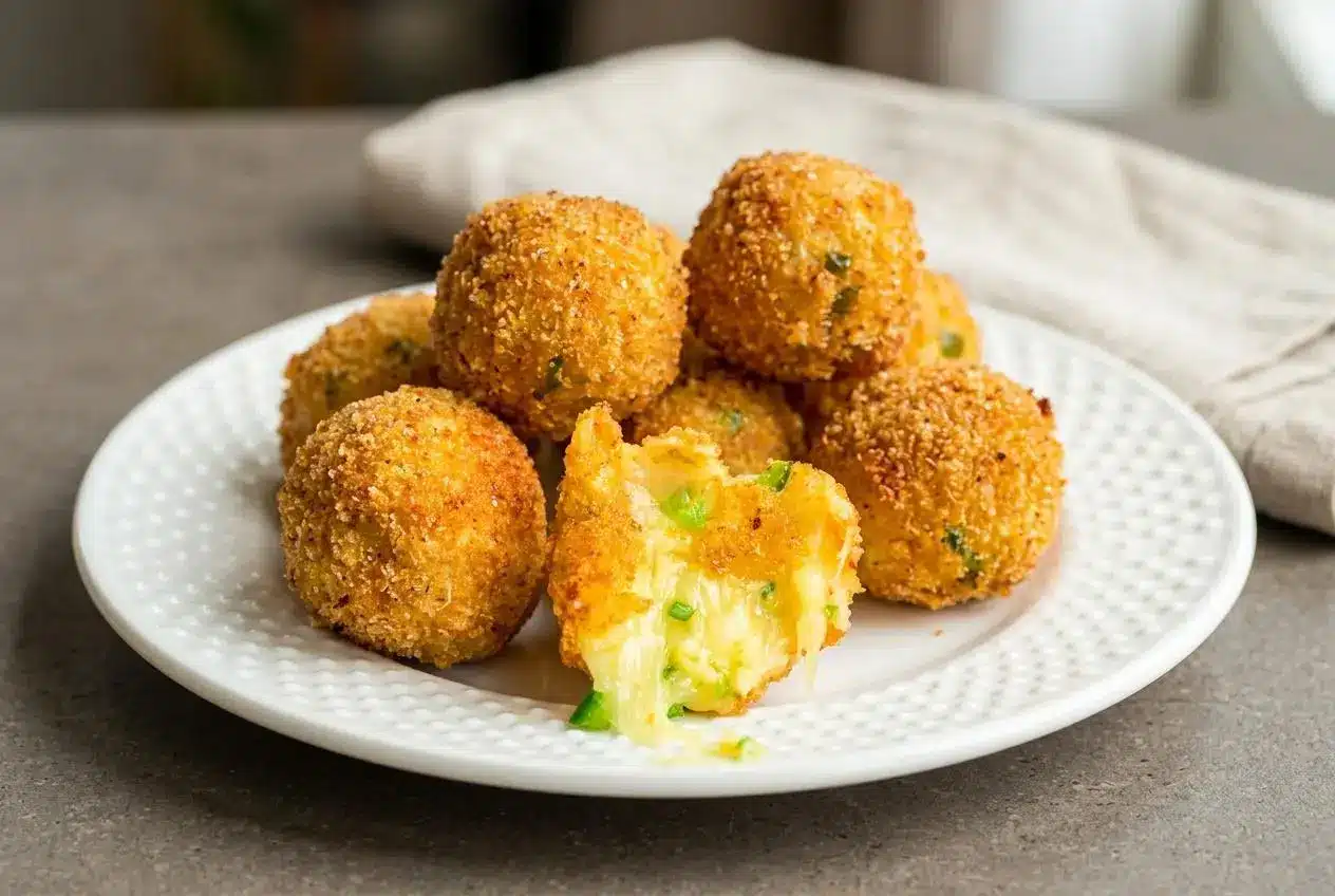 Texas roadhouse rattlesnake bites recipe with a golden seasoned breadcrumb crust and molten Pepper Jack cheese.